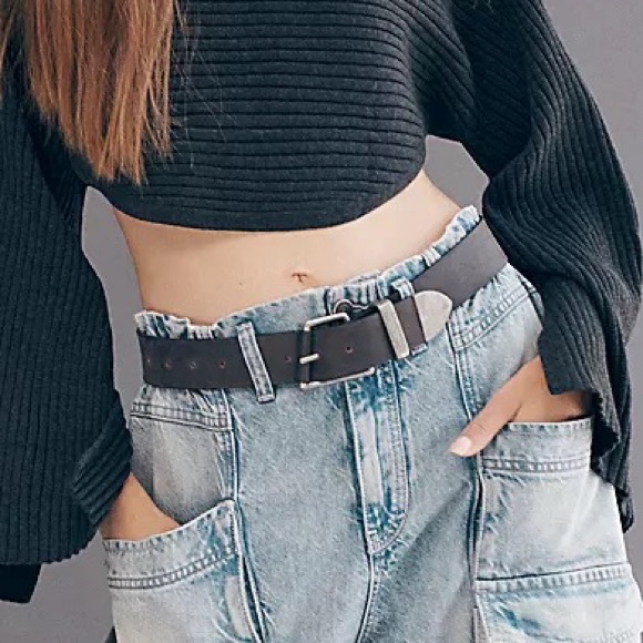 FREE PEOPLE GETTY LEATHER BELT (S/M) - Picture 2 of 6